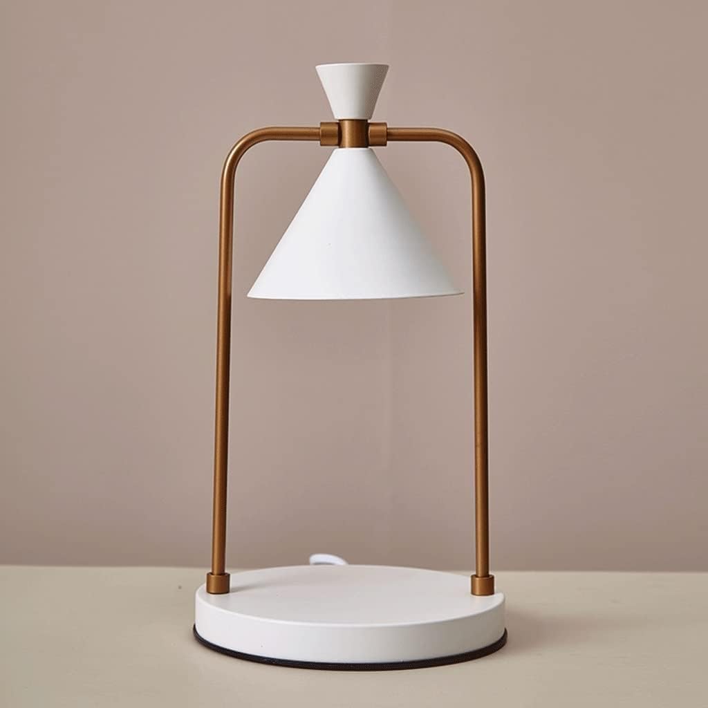 DFAEEKIYO Aromatherapy Retro Candle Table Lamp Bedroom Dimmable Melting Wax Metal Romantic Fragrance Sleeping(E)