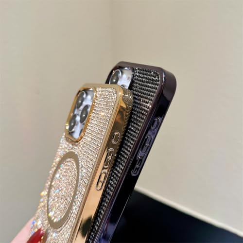 Coque iPhone 16 dorée magnétique et antichoc brillante