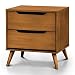 Allora 2-Drawer Mid-Century Solid Wood/Wood Veneer/MDF Nightstand in Oak