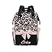 NZOOHY Pink Leopard Bow Personalized Name Diaper Bag Tote, Custom Waterproof Nursing Baby Bag Mummy Backpack for Mom Travel Outdoor, 15' X 10.83' X 6.69'