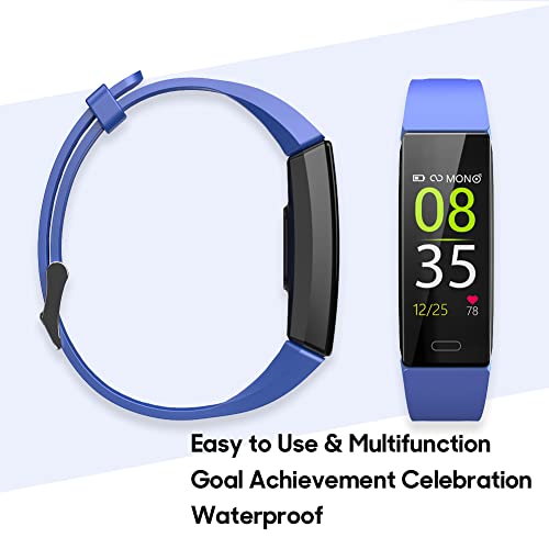 Zururu Fitness Tracker With Blood Pressure Heart Rate Sleep Health Monitor, Activity Tracker With Step Calorie Counter Pedometer For Men & Women (Blue) #TOP2