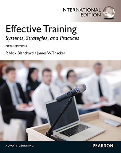 Effective Training International Edition [Paperback] [Jan 01, 1900] P. Nick Blanchard