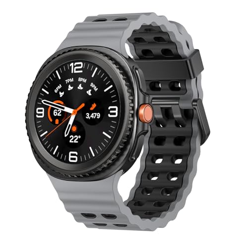 Sodhad Marine Silicone Sport Band Compatible with Samsung Galaxy Watch 8 Classic 46mm Men Women, Soft Silicone Sport Breathable Band for Galaxy Watch 8 Strap 44mm 40mm