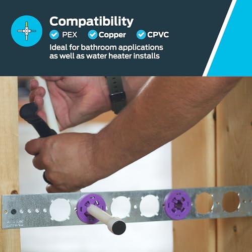 HoldRite PEXRite Stub-Out Clamp for 1/2 in. CTS Pipe, Tool-Free Pipe Support for Bathroom Stub-Outs, PEX, Copper, CPVC, 701-H