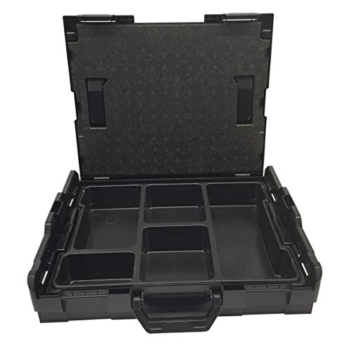 L-BOXX® 102 Bosch Sortimo + Tiefziehteil 5 Mulden + Deckeleinlage Transportbox black