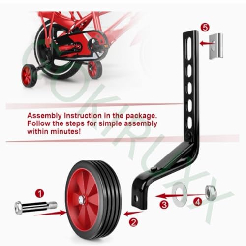 1 par de ruedas de entrenamiento para bicicleta infantil, para bicicletas de 12", 14", 16", 18" y 20", monocarril, resistente, color verde miniatura 3