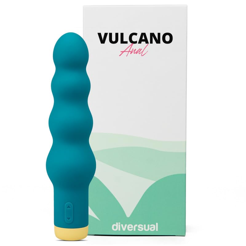 Vulcano, Vibrador Anal, 10 Modos de Vibración, Silicona, 100% Sumergible, Recargable USB (Azul)