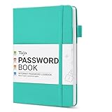 Taja Password Keeper Book with Alphabetical Tabs, Small Password Books for Seniors, Password Notebook for Internet Website Address Log in Detail, Password Logbook to Help You Stay Organized - Aquamarine