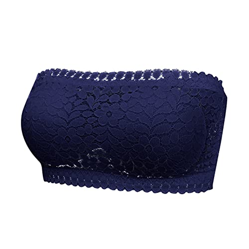 Ropa Interior Antiexposición Sin Costuras para Mujer, Sujetador Bandeau de Encaje para Mujer, Hermoso Sujetador Envolvente de Una Pieza para La Espalda, Cómodo Y Transpirable