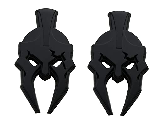 Image of 2Pcs Custom Gladiator Emblems Car Badge Left Right Side Sticker Compatible with Jeep Wrangler JL JK Gladiator Universal Car Vehicle, Truck, Motorcycle (Matte Black)