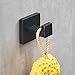 Beelee Montaje en pared Ganchos para Toallas, Ganchos de ropa Ganchos Para Abrigos Acero Inoxidable Gancho para baño y cocina, pintura negra, BA19907B