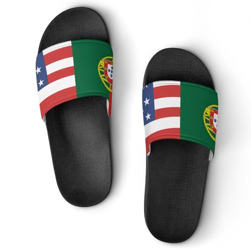 USA Portugal Flag House Slippers for Women & Men