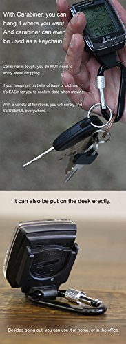 LAD WEATHER Mobile Weather Device Altimeter Barometer Compass Hygrometer Thermometer Pocket Handheld Keychain Clip Climbing Camping Outdoor (White)