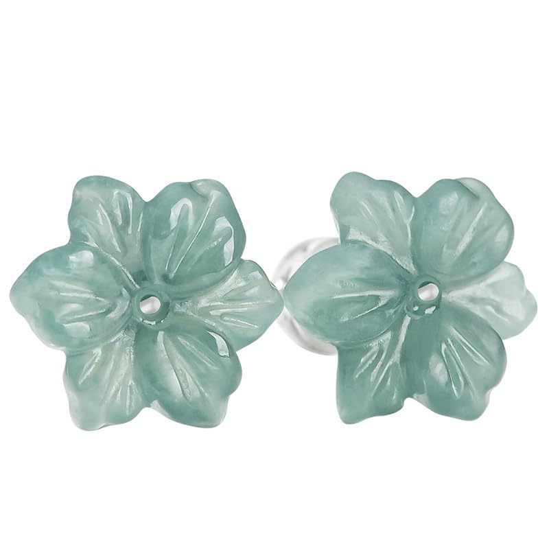 Clous d'orchidées en jade véritable pour un style naturel au quotidien