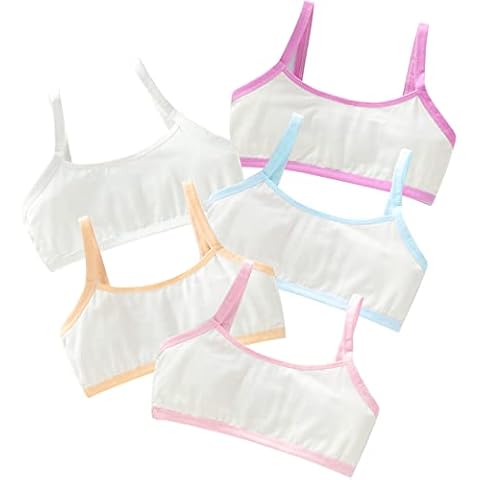 5-Pack Girls Cotton Training Crop Bras Cover