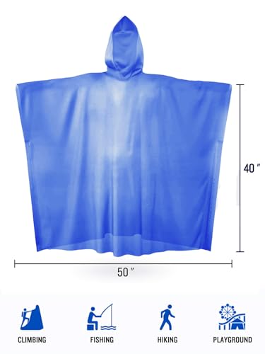 Image of SaphiRose Disposable Rain Ponchos Emergency Clear Poncho