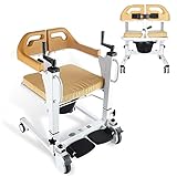 Patiententransferrollstuhl, Patiententreppenlift-Rollstuhl, Multifunktions-Transportduschstuhl, Home-Shifter-Transportrollstuhl mit 180° geteiltem Sitz für Senioren