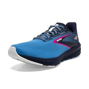 Brooks Women’s Launch 10 Neutral Running Shoe – Peacoat/Marina Blue/Pink Glo – 8.5 Medium