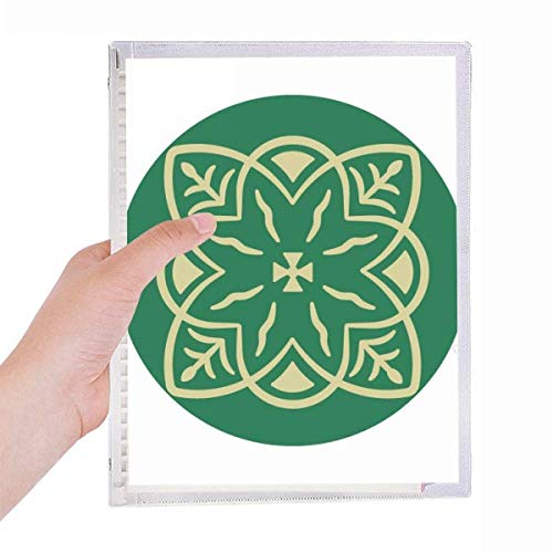 Carnet à spirales vert style Talavera rechargeable cahier de notes rigide