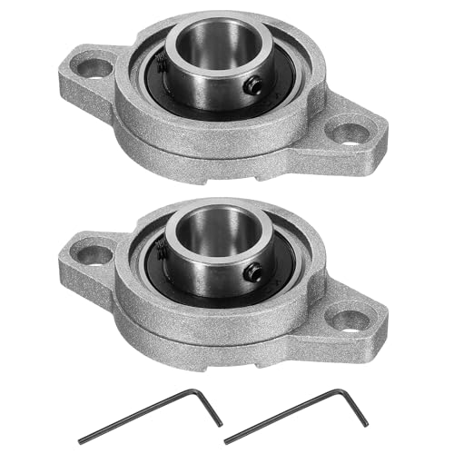 QUARKZMAN 2 Stück KFL002 Lagergehäuse 15mm Bohrung Lagerbaugruppen Zinklegierung Flanschmontiertes Lagergehäuse P6(ABEC3)