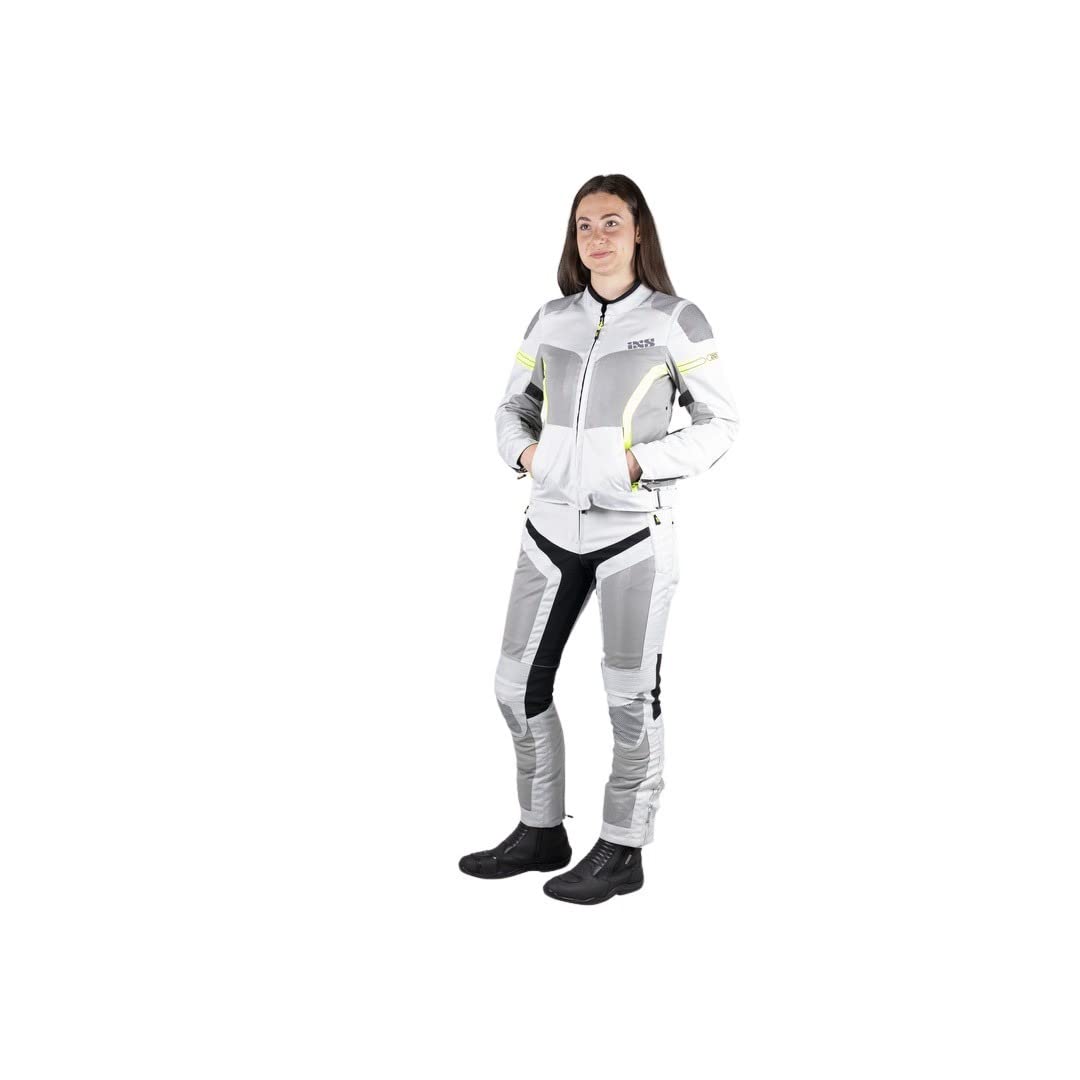IXS Trigonis-Air Damskie spodnie motocyklowe tekstylne, jasnoszary/czarny, S