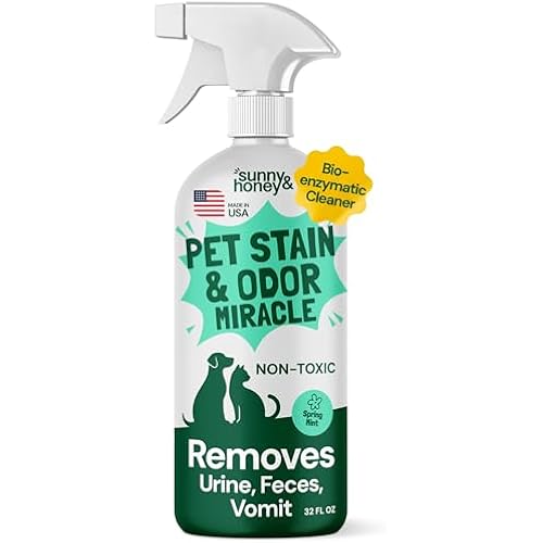 Sunny & Honey Pet Stain and Odor Remover Spray for Carpets, 32floz Mint