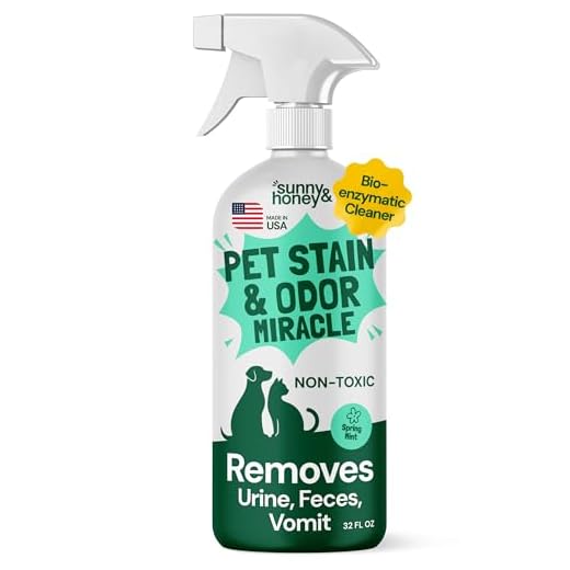 Pet Stain & Odor Miracle - Enzyme Cleaner for Dog Urine Cat Pee Feces Vomit, Enzymatic Solution Cleans Carpet Rug Car Upholstery Couch Mattress Furniture, Natural Eliminator (S/M 32FL OZ)