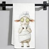 Eieanao Funny Lamb Hand Towel for Bathroom, Cute Sheep Dish Towel, Cute Lamb Farmhouse Washroom Decor, Funny Sheep Bathroom Decor, 16x24 Inch