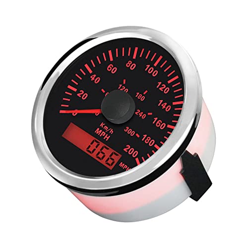 Image of ELING Waterproof MPH GPS Speedometer Odometer Gauge Kit 0-200MPH for Racing Car Motorcycle with Backlight 85mm 12 24 Volts