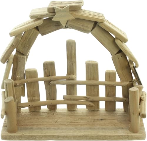 Moderne Holzkrippe 27 FRANK FLECHTWAREN Krippe Natur, Holz Maße: 26 x 10 x 22 cm, Schöne...