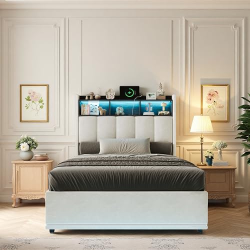 Letto imbottito singolo 90 x 200 con contenitore, letto per