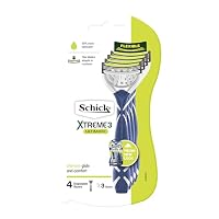 Schick - Xtreme 3 Ultimate for Men, Disposable Razors, 4 Pack, Vitamin E, Aloe and Shea Butter, 3 Blade Cartridges, Fully Flexible Blade