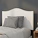 Flash Furniture Lexington Upholstered Twin Size Headboard with Accent Nail Trim in White Fabric