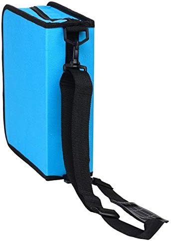 Blue Donuts BD228CDBL CD Case for Car 288 Capacity Hard Nylon Binder DVD Organizer CDS Blu Ray Discs Video Game Holder, Blank Sleeves Accessories, Blue