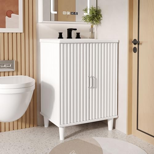 Amazon.com: Merax Bathroom Vanity with Sink 24 Inch Storage Cabinet ...