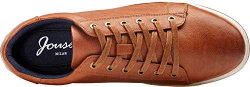 Jousen Men's Casual Shoes Memory Foam Fashion Sneakers Simple Style Tennis Shoes (A81Q08 Yellow Brown 9) #TOP4