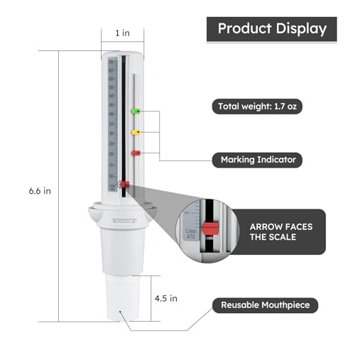 image for Holdly Mechanical Peak Flow Meter | PEF Tester - Track & Monitor Peak 