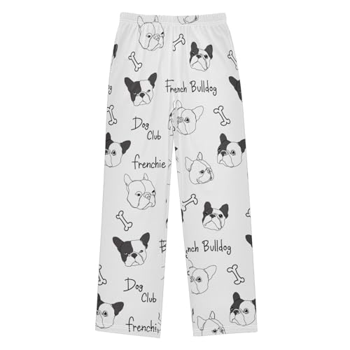 Boys' Pants French Bulldog Breed Dog Long Bottoms Jogger Pants Elastic Waist Trousers with Pockets S-XL