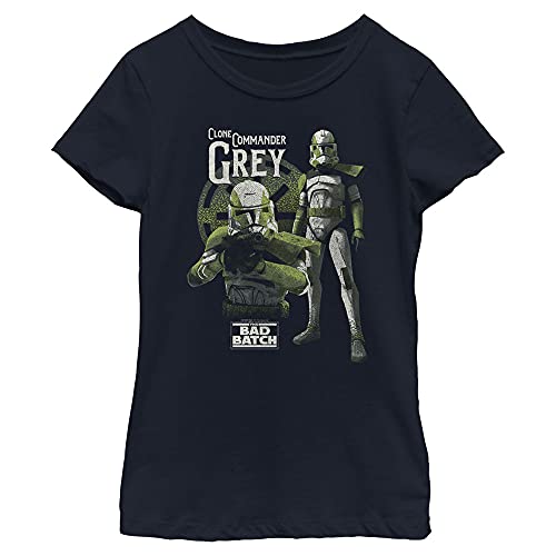 T-shirt Star Wars col rond bleu marine uni en maille résistante fille