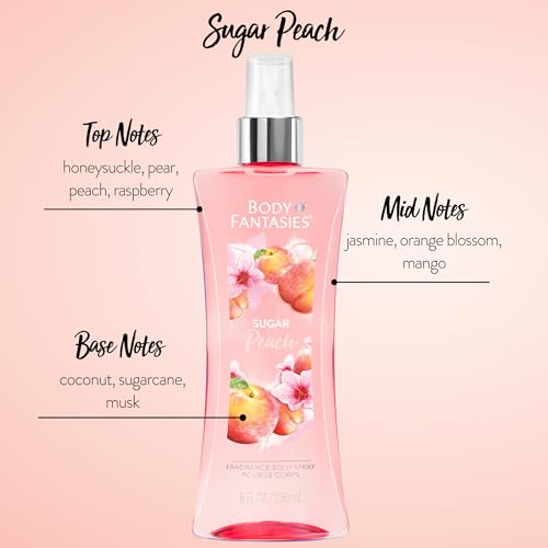 Image of Body Fantasies Signature Fragrance Body Spray, Sugar Peach, 8 fl oz