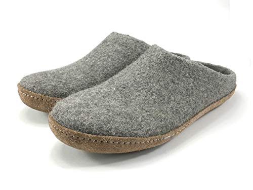 Handmade Wool Felt Slippers with Arch Support and Leather Sole2