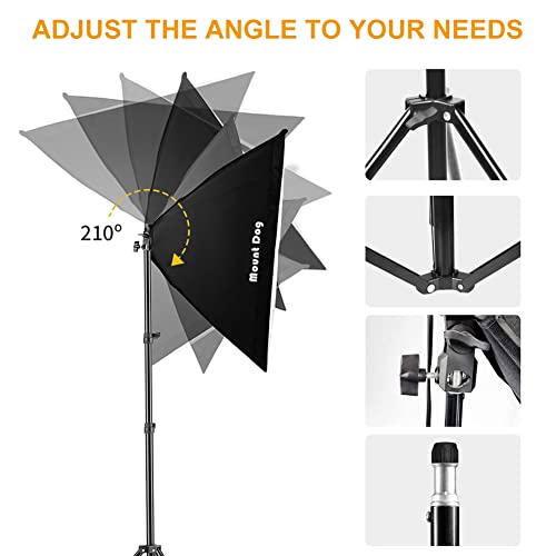 Mountdog Softbox Lighting Kit Photography Studio Light Photo Equipment With 3Pcs E27 95W Bulbs Arm Holder Professional Video Soft Box Lighting Set For Youtube Filming Portrait Shooting #TOP1