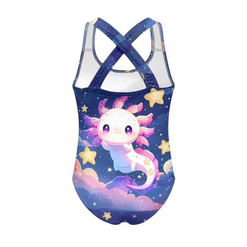 Image of Girls One Piece Swimsuits Summer Quick Dry Crewneck Beach Bathing Suit Cross Shoulder Strap Swimwear 5-14 Years