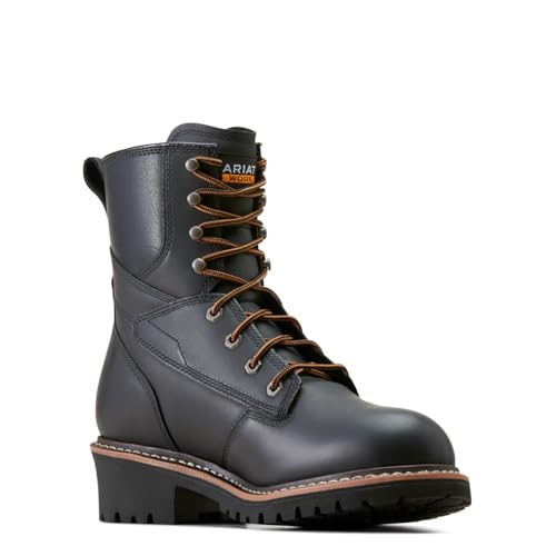 ARIAT Men's Logger Shock Shield Waterproof Work Boot, Black, 8.5 Wide by ARIAT - Used condition - Image 3