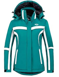 Wantdo Femme Veste de Ski Coupe-Vent Imperméable Manteau Hiver Chaude Polaire Veste Sport Outdoor Montagne Anorak Randonnée Multi-Poches Bleu XL