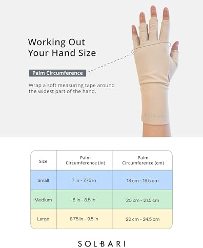 Solbari Unisex Fingerless Driving Gloves UPF 50+ Sun Protection, Lightweight UV Shield for Hands, Travel & Outdoor Activities