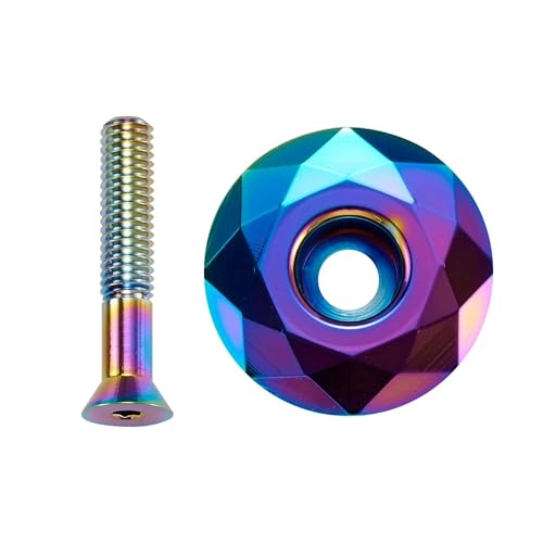 Mtb Bicycle Headset Top Cap Oil Slick Aluminum Mountian Bike Stem Top Cap Ultralight 28.6Mm 1 1/8