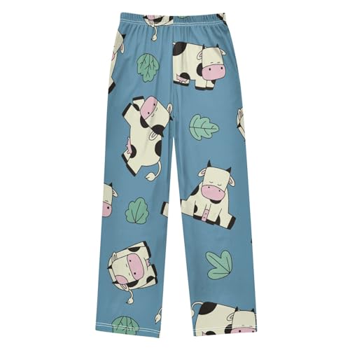 Cow Bushes Boys Pants Boys Athletic Pants Long Pant for Boywith Pockets Wide-Leg Size 6-14Y2
