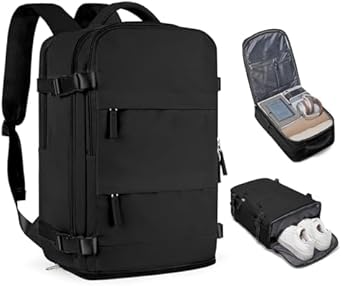 Mochila Viagem, Mochila Feminina Avião,40L Impermeável & Expansível,com Porta USB, Mochila Notebook Masculina Grande para Trabalho Casual Esportes Hiking Escolar Presente