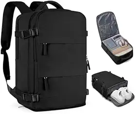 Mochila Viagem, Mochila Feminina Avião,40L Impermeável & Expansível,com Porta USB, Mochila Notebook Masculina Grande para Trabalho Casual Esportes Hiking Escolar Presente